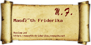 Masáth Friderika névjegykártya